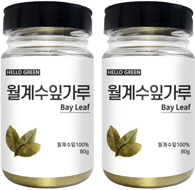 헬로우그린 월계수잎 가루 향신료 통, 2개, 80g