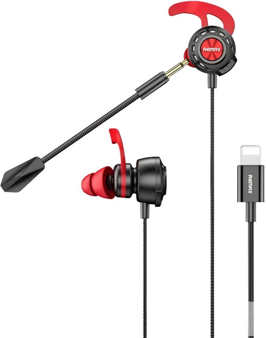 REMAX 睿量 電競遊戲有線耳機 RM-750 iPhone數字插頭, 黑色