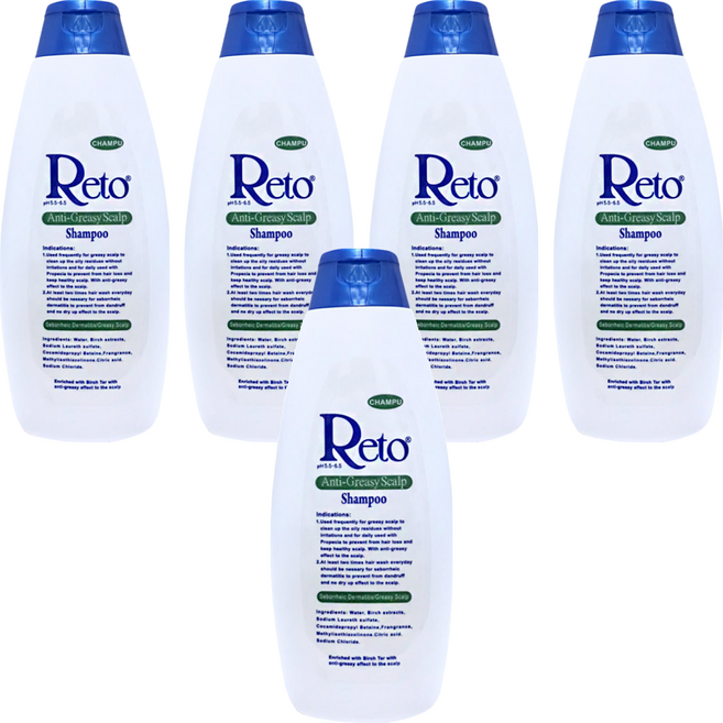 Reto 深層抗油性頭皮洗髮精, 500ml, 5瓶