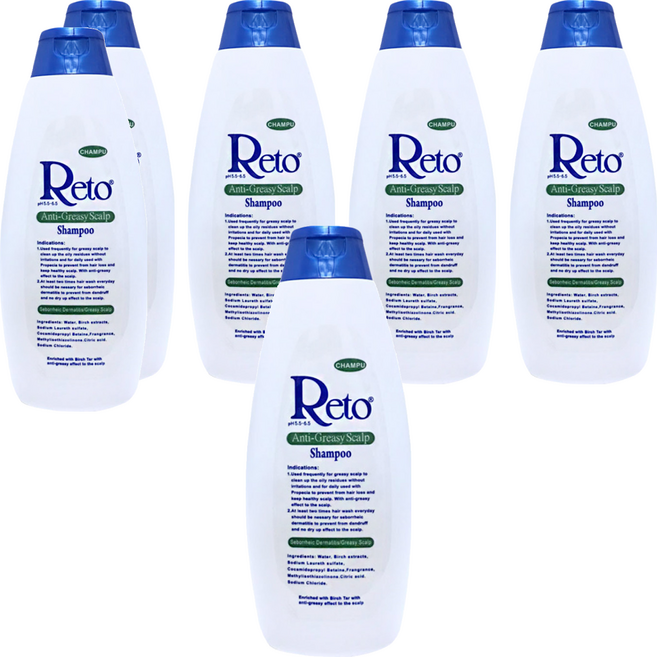Reto 深層抗油性頭皮洗髮精, 500ml, 6瓶