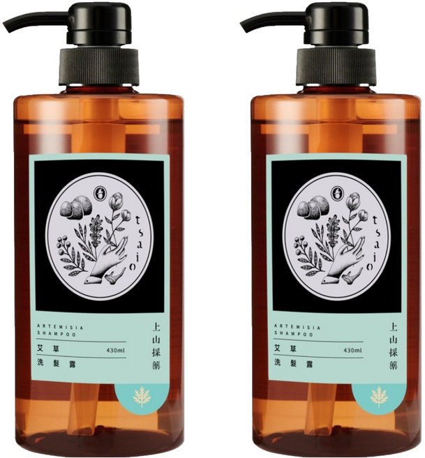 tsaio 上山採藥 艾草洗髮露, 430ml, 2瓶