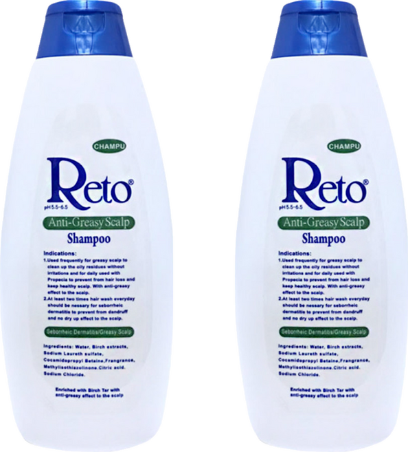 Reto 深層抗油性頭皮洗髮精, 500ml, 2瓶