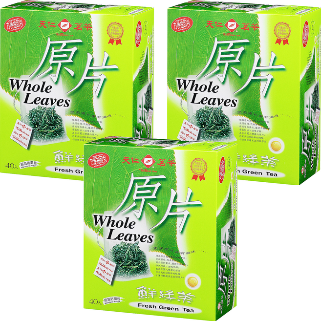 天仁茗茶 原片 鮮綠茶, 2.8g, 40包, 3盒