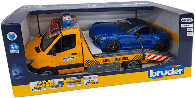 bruder 汽車運輸車 3歲以上, 拖吊車 黃色 + 藍色, 1盒