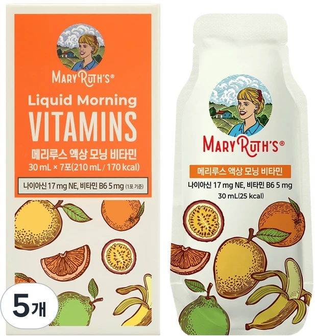 메리루스 액상 모닝 비타민 7p, 210ml, 5개 - 쿠팡