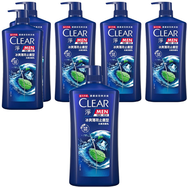 CLEAR 淨 冰涼薄荷止癢 男士去屑洗髮乳, 1.2kg, 6瓶