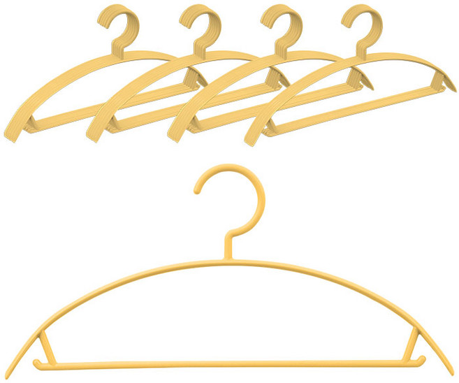 생활공식 어깨뿔방지 옷걸이, 옐로우, 20개