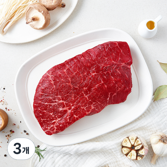 한우 우둔 덩어리 1+등급 찜 장조림 (냉장), 3개, 1kg