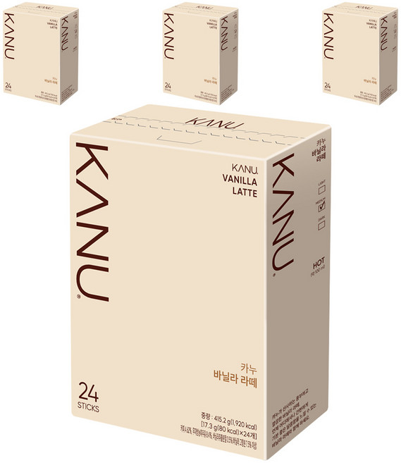 카누 바닐라 라떼 커피믹스, 17.3g, 24개입, 4개