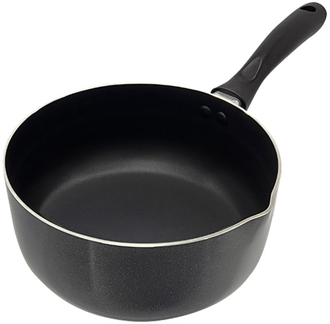 MiyAco 米雅可 黑晶導磁不沾雪平鍋 20cm, 黑色, 1個