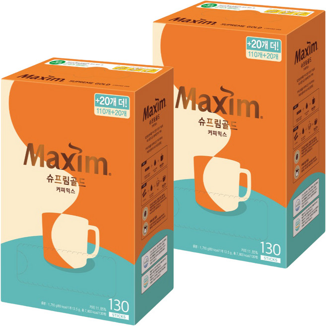 Maxim 麥心 Supreme Gold 三合一咖啡, 13.5g, 130入, 2個
