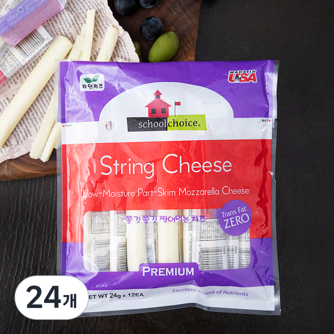 스쿨초이스 스트링치즈, 24g, 12개입, 2개