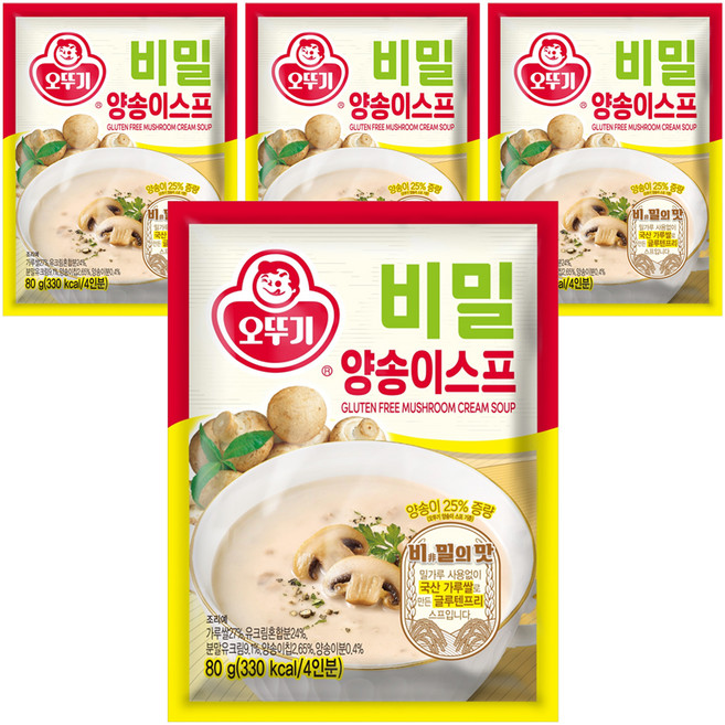 오뚜기 비밀 양송이 스프, 4개, 80g