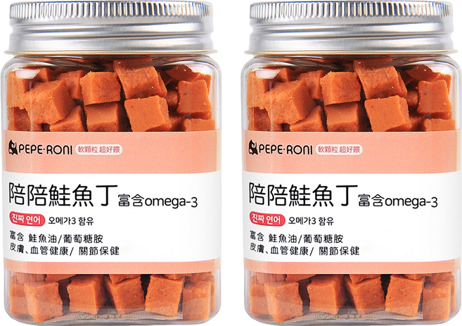 PEPE-RONI 陪陪肉肉 狗零食, 鮭魚丁, 180g, 2罐