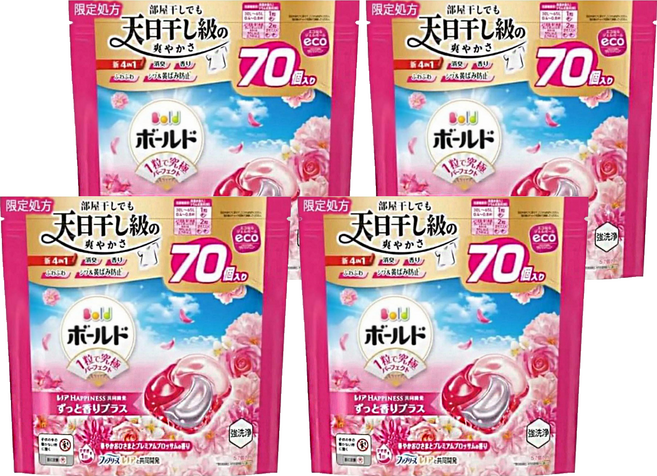 Bold 4D 碳酸機能洗衣膠球 陽光花香, 70顆, 4袋