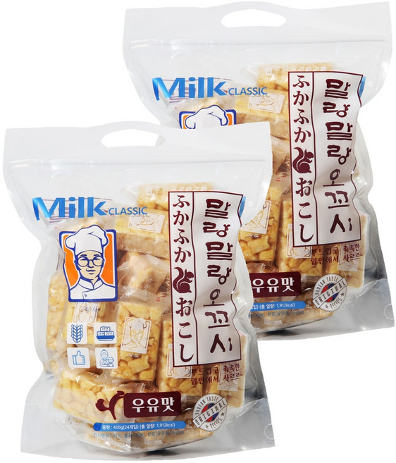 밀크클래식쌀과자 말랑말랑 오꼬시 우유맛, 2개, 400g