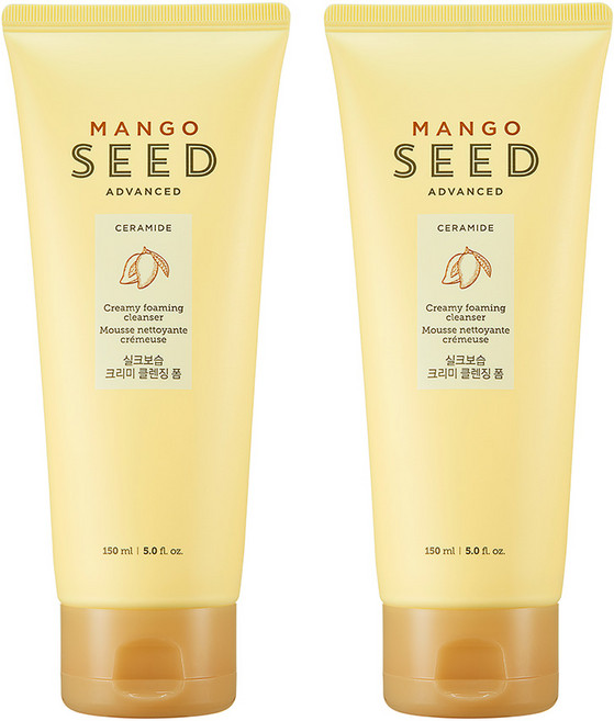 더페이스샵 망고 씨드 실크 보습 크리미 클렌징 폼, 150ml, 2개