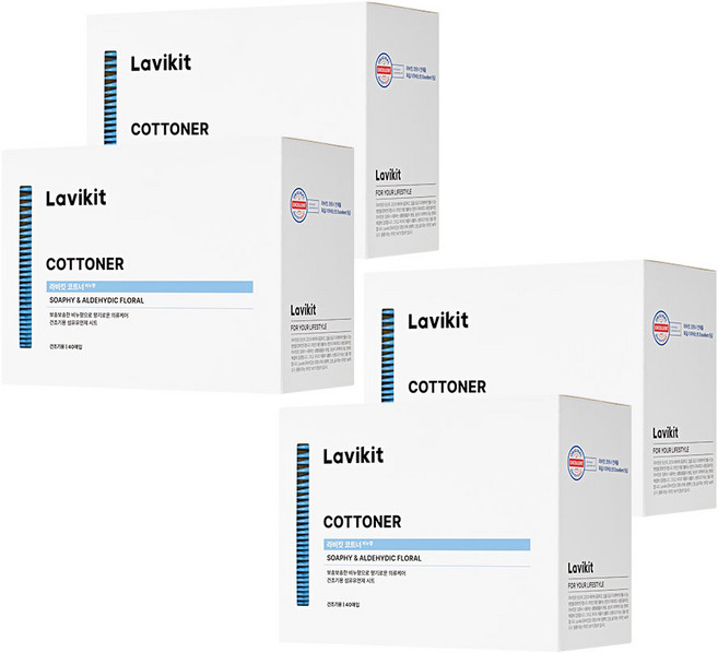 라비킷 코트너 건조기용 시트 섬유유연제 비누향 본품, 40개입, 4개