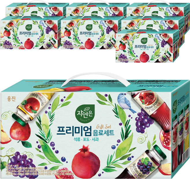 자연은 프리미엄 석류 포도 사과 음료세트, 8개