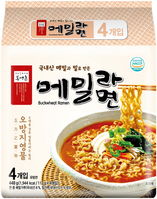 봉평촌 메밀라면 112g, 4개