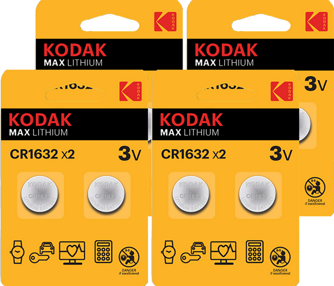 코닥 MAX 리튬 코인 건전지 CR1632 3V, 2개입, 4개
