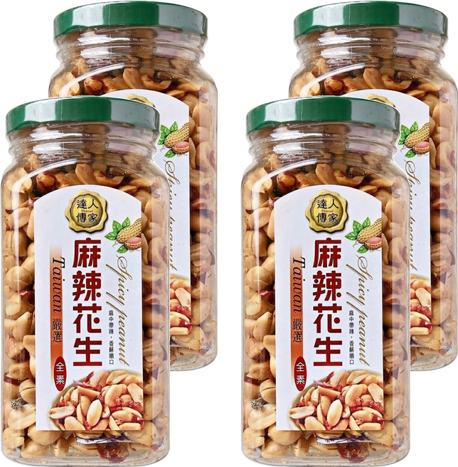 達人傳家 麻辣花生, 250g, 4罐