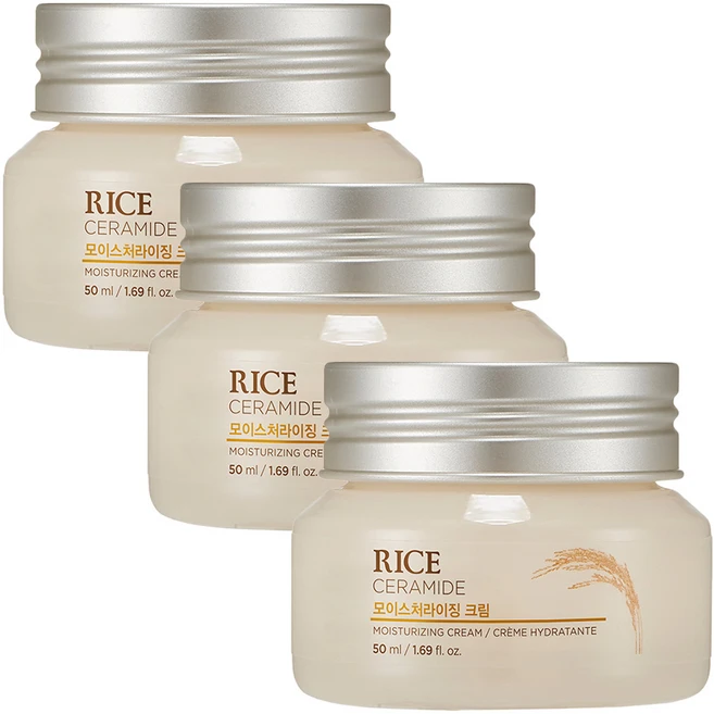더페이스샵 라이스 & 세라마이드 모이스처라이징 크림, 50ml, 3개 - 쿠팡