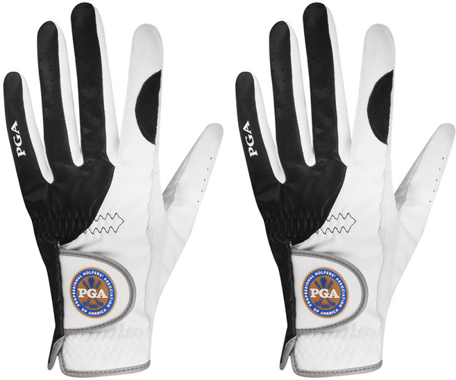 PGA투어 2103F 남성용 반양피 골프 장갑 왼손착용 2p, 화이트, 2개
