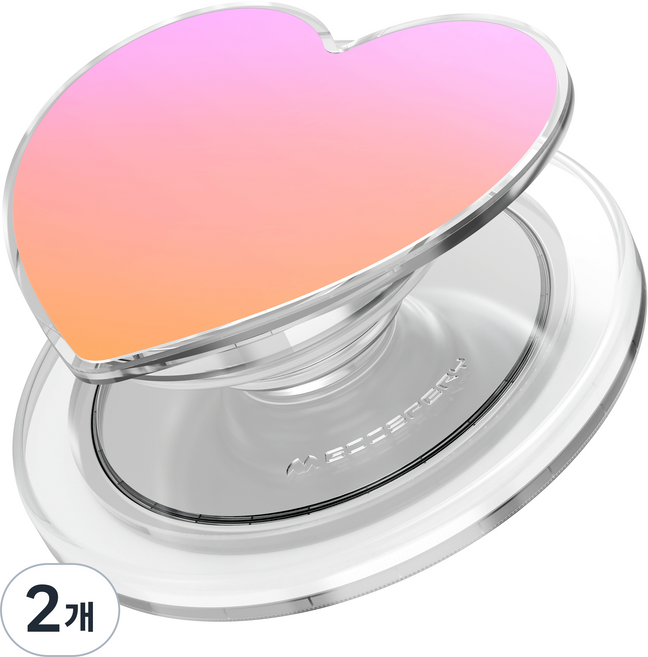 구스페리 하트 맥세이프 톡 휴대폰 거치대, 그라데이션핑크, 2개