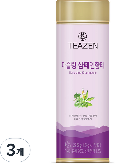 티젠 다즐링 샴페인향티 15p, 22.5g, 15개입, 3개