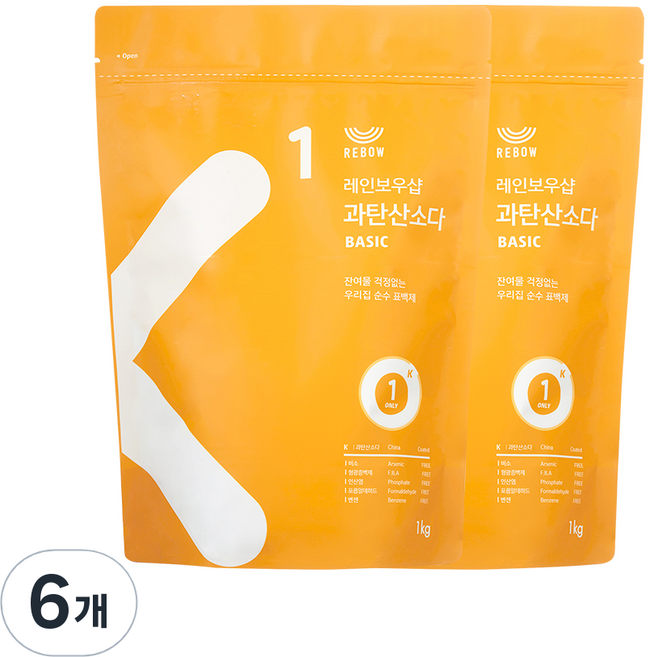 레인보우샵 과탄산소다 베이직, 1kg, 6개