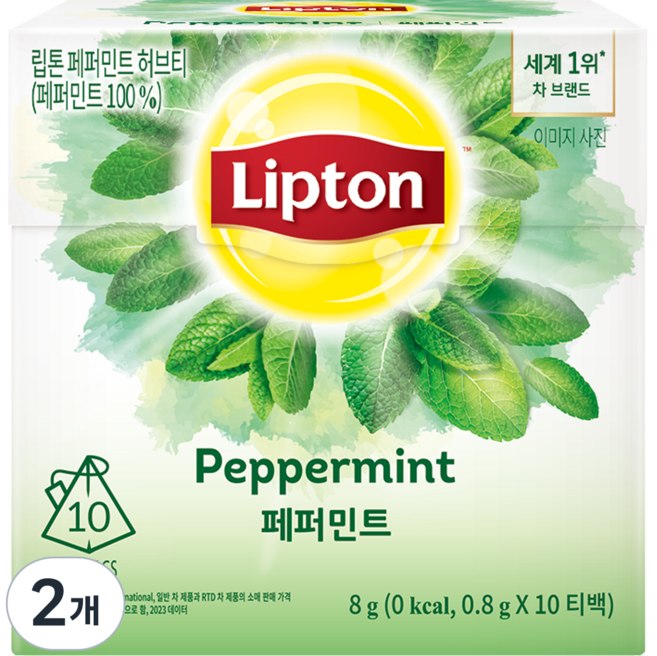 립톤 허브티 페퍼민트 10티백, 800mg, 10개입, 2개