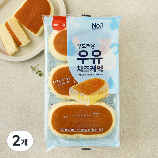 삼립 부드러운 우유 치즈케익, 70g, 3개입, 2개