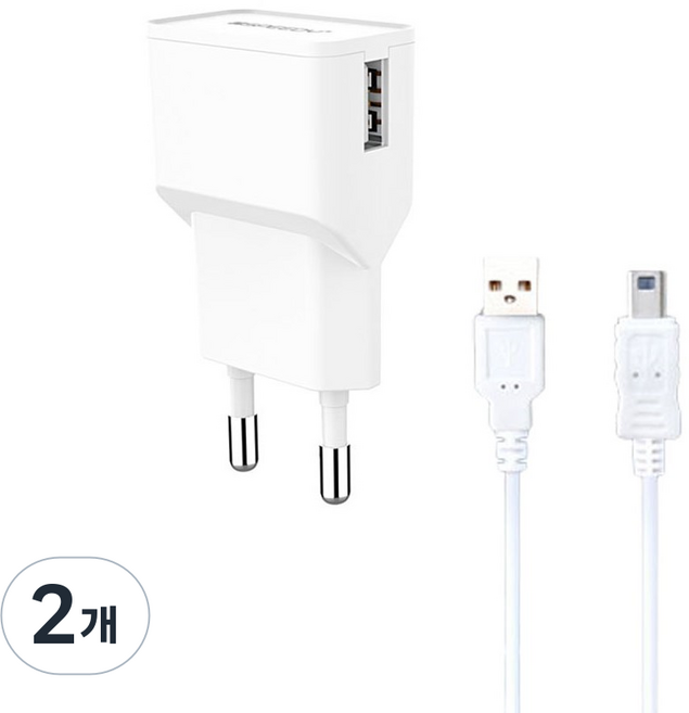 닌텐도 NDSL 충전기, SPE-N8TU120B, 화이트, 2개