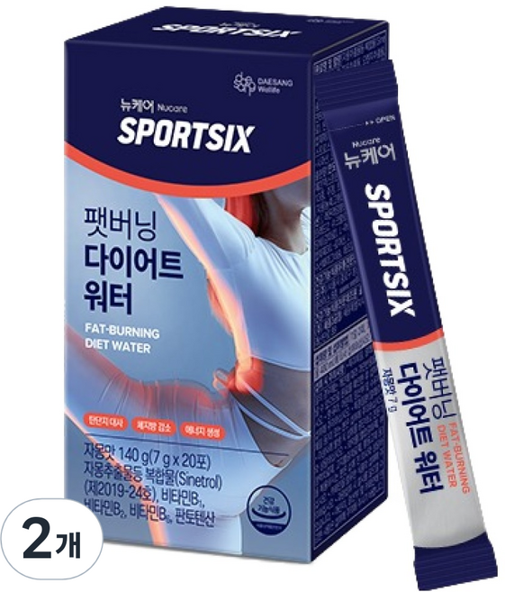 Nucare SPORTSIX 脂肪燃燒美體水 20條入, 2盒, 140g