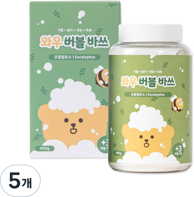 아가드 와우버블바쓰 유칼립투스 입욕제, 420g, 5개