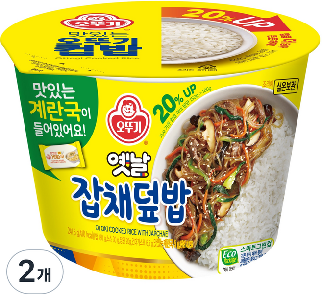오뚜기옛날 즉석국 컵밥 옛날잡채덮밥, 241.5g, 2개
