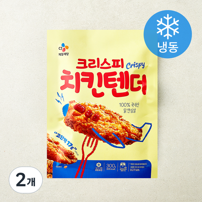 씨제이 크리스피 치킨텐더 (냉동), 300g, 2개