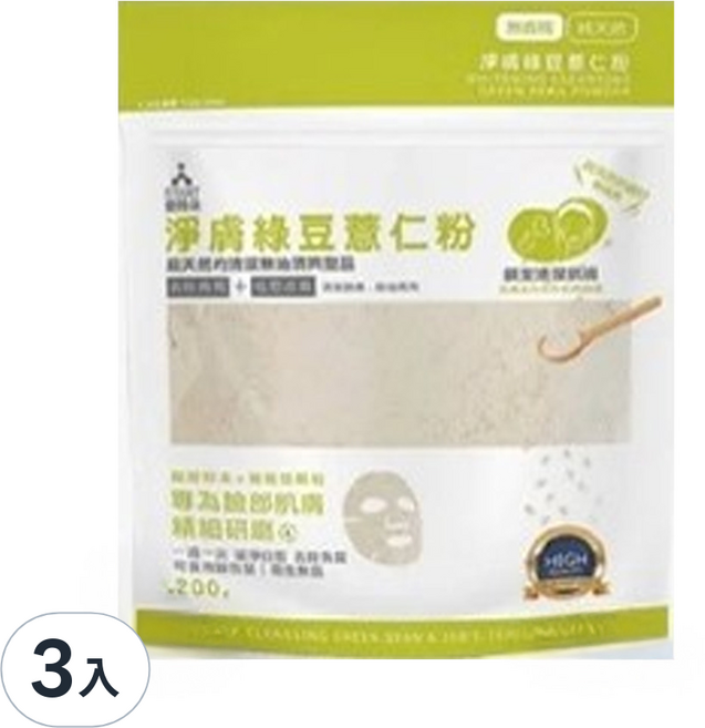 START 愛詩朵 淨膚綠豆薏仁粉, 200g, 3入