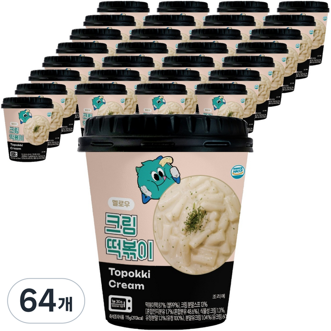 멜로우빈 민티 크림 떡볶이, 115g, 64개