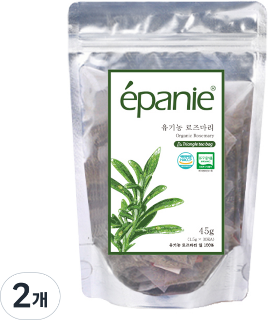 에빠니 유기농 로즈마리차 삼각망 티백, 1.5g, 30개입, 2개
