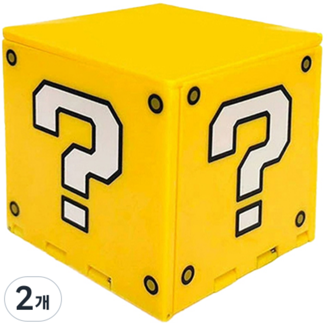 호후 닌텐도스위치용 휴대용 16 in 1 게임카드 보관 케이스 사카, 마리오 물음표 노란색, 2개