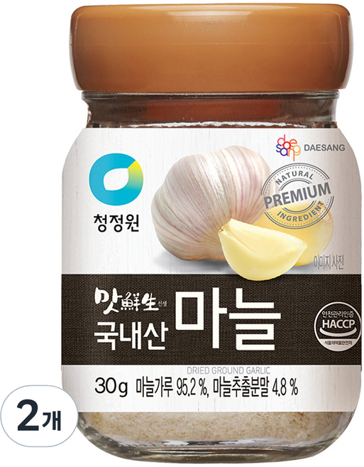 청정원 맛선생 국내산 마늘가루, 30g, 2개
