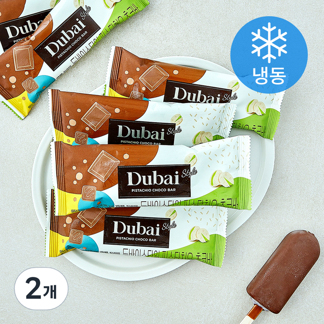 서주 두바이 스타일 피스타치오 초코바 (냉동), 2개, 6개입, 90ml