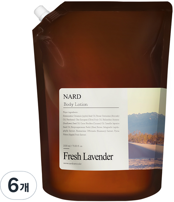 나드 모이스처 퍼퓸드 바디로션 프레쉬라벤더향 리필, 2.1L, 6개