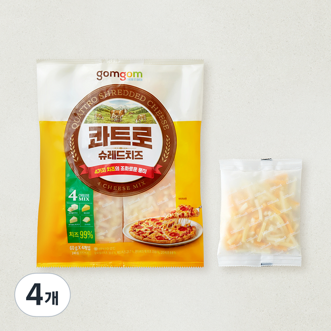 곰곰 콰트로 슈레드치즈, 60g, 4개, 4개입