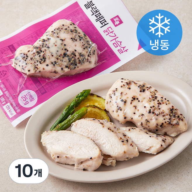 오쿡 블랙페퍼 닭가슴살 (냉동), 100g, 1개입, 10개