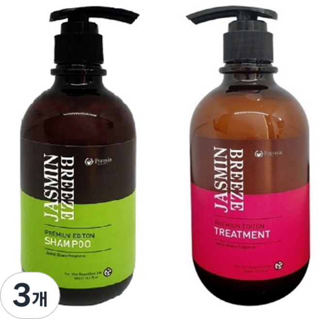 포고니아 모링가 자스민 브리즈 오리지널 리뉴잉 샴푸 500ml + 트리트먼트 500ml, 3개