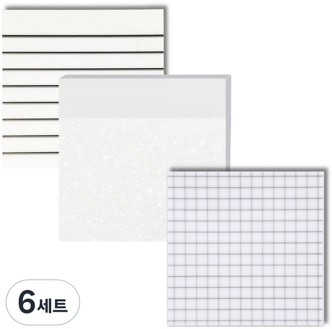 하비스페이스 점착식 무지 모눈 라인 3종, 투명, 50개입, 6세트