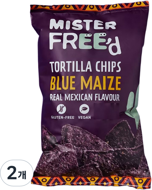 미스터프리드 비건 글루텐 프리 또띠아칩 블루 메이즈, 135g, 2개